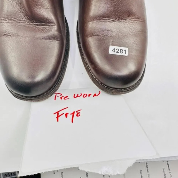 Vintage Frye Phillip Real Leather Buckle Riding Boots 3476844 Brown Womens 7B - Picture 2 of 8